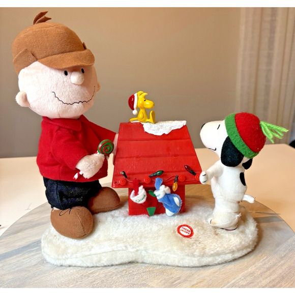 Vintage Gemmy Peanuts Christmas Charlie Brown Snoopy Lights Movement Music Works - Picture 1 of 2